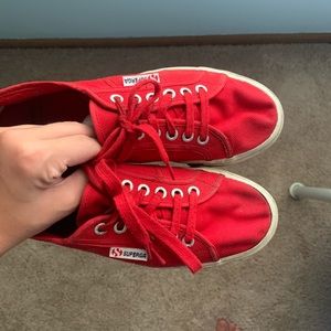 Superga Red Platforms.